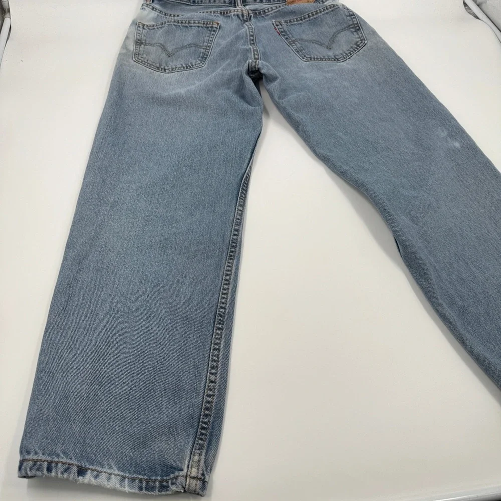 Levis 550 Relaxed Fit Mens Light Wash‎ Blue Denim Jeans 33x30 Bleach Splatter